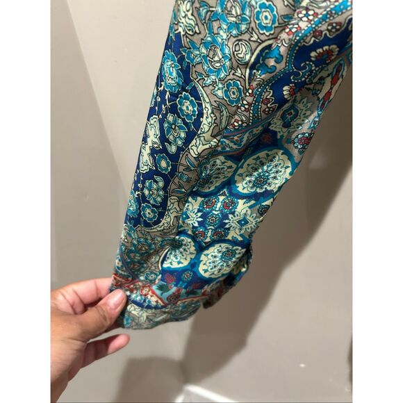 Johnny Was 100% Silk Button Up Top Long Sleeve R - Picture 6 of 13